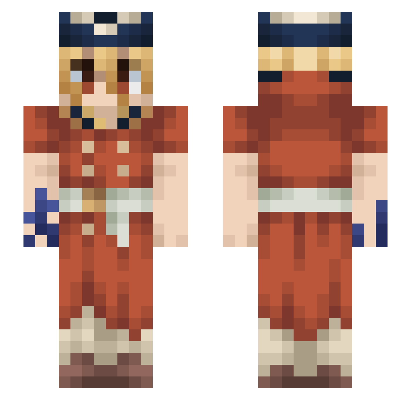 SantyJPG Minecraft skin, front and back view