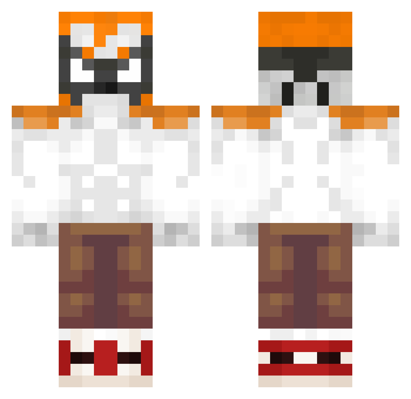 Dimvy Minecraft skin, front and back view