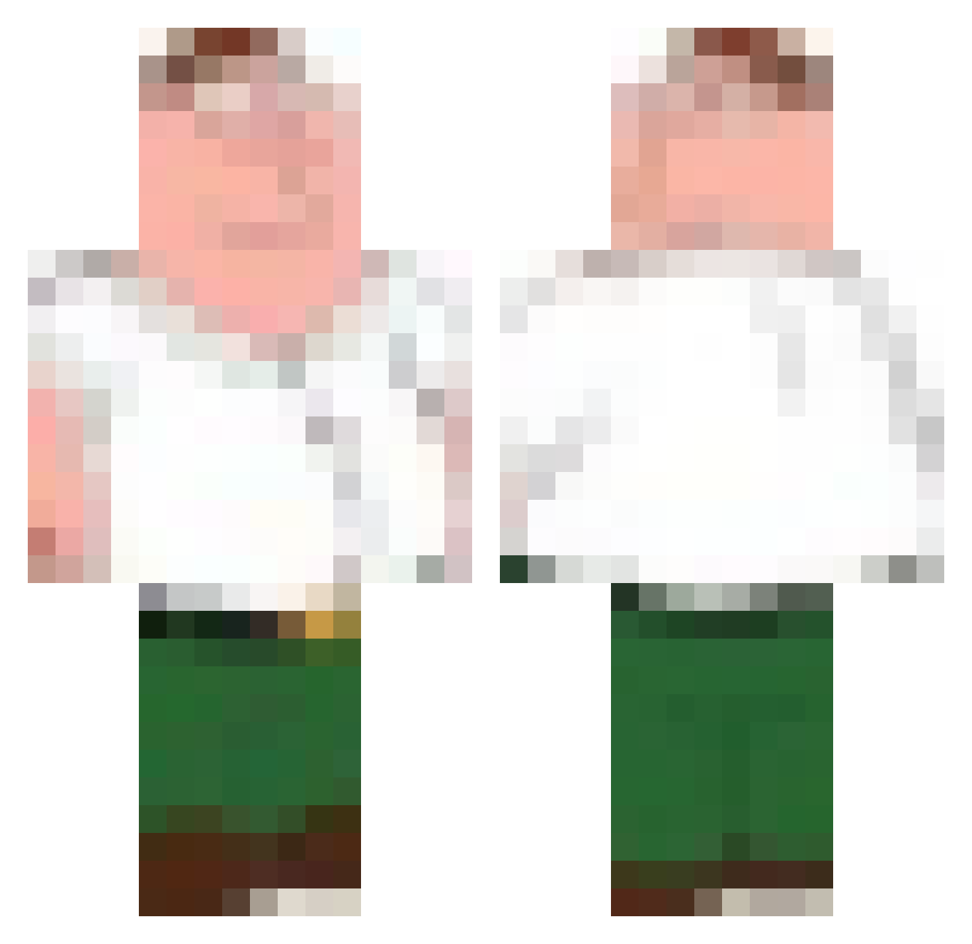 SakayBe Minecraft skin, front and back view