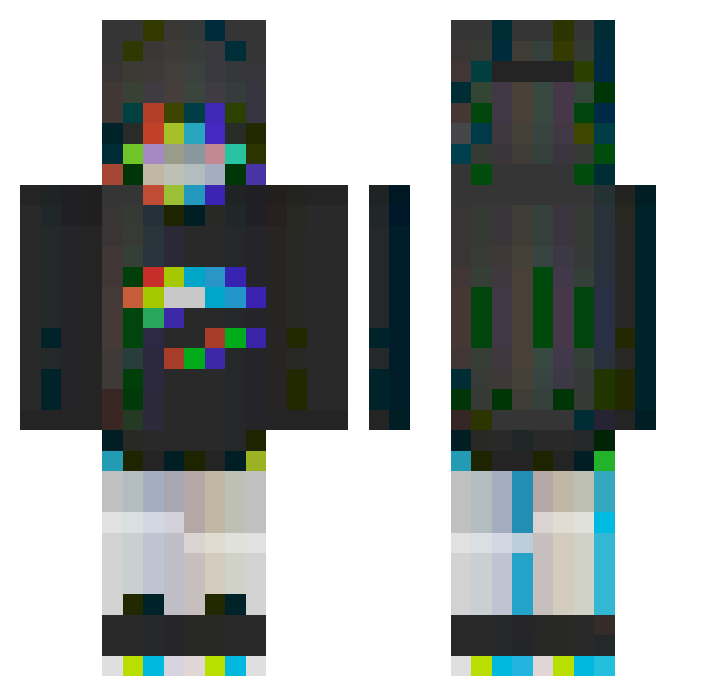 Hachirooooo Minecraft skin, front and back view