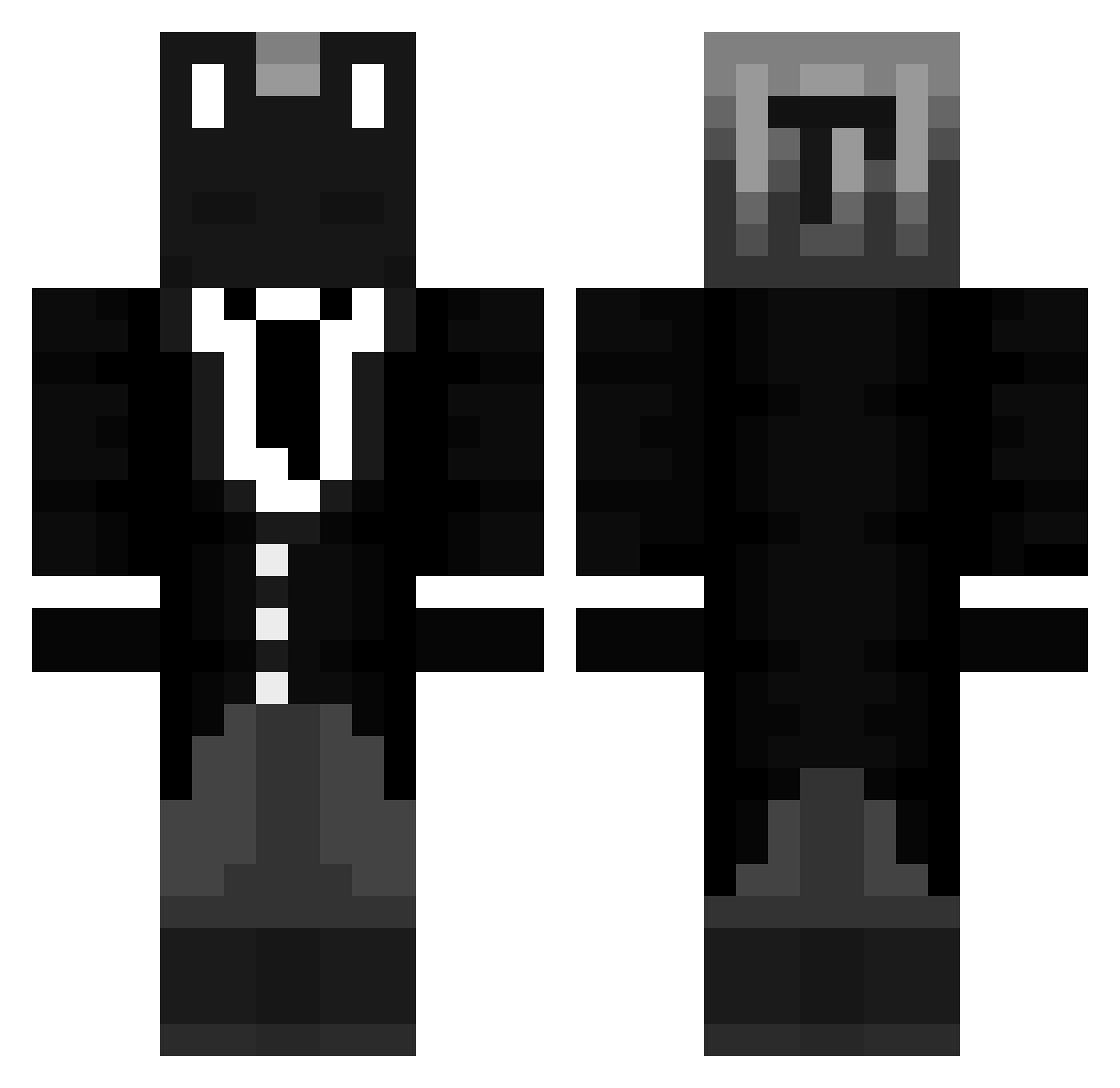 NuNew02 Minecraft skin, front and back view