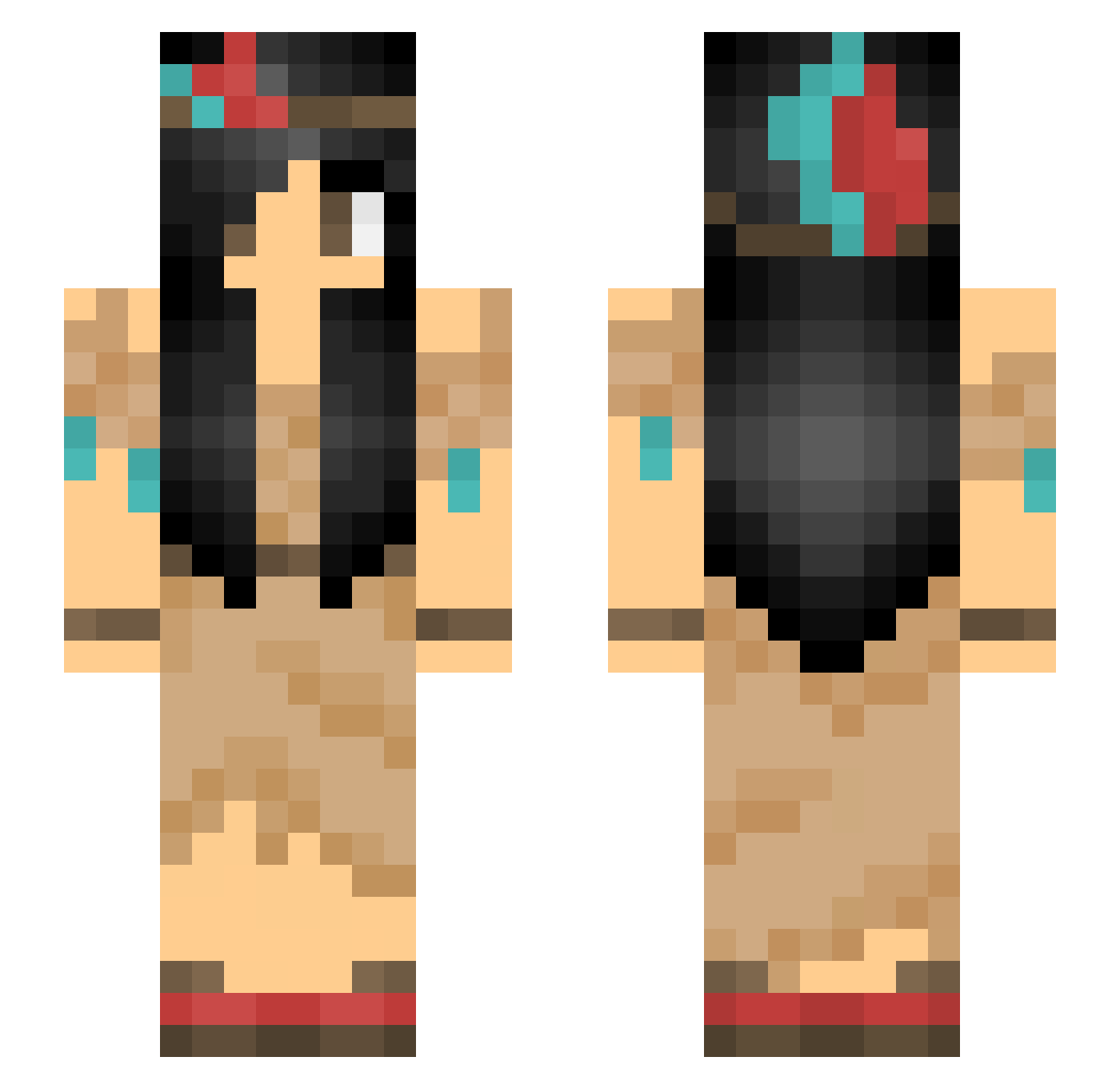 Cammi Minecraft skin, front and back view