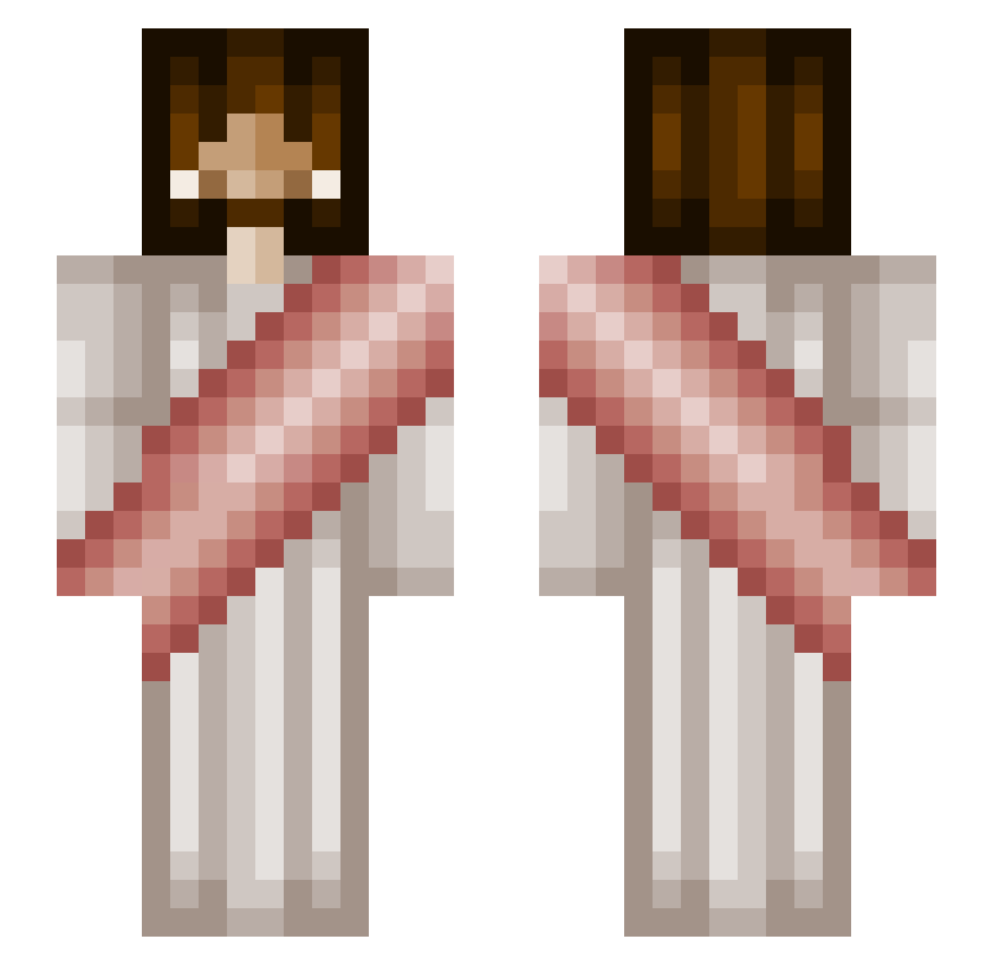 MonicaDavis Minecraft skin, front and back view