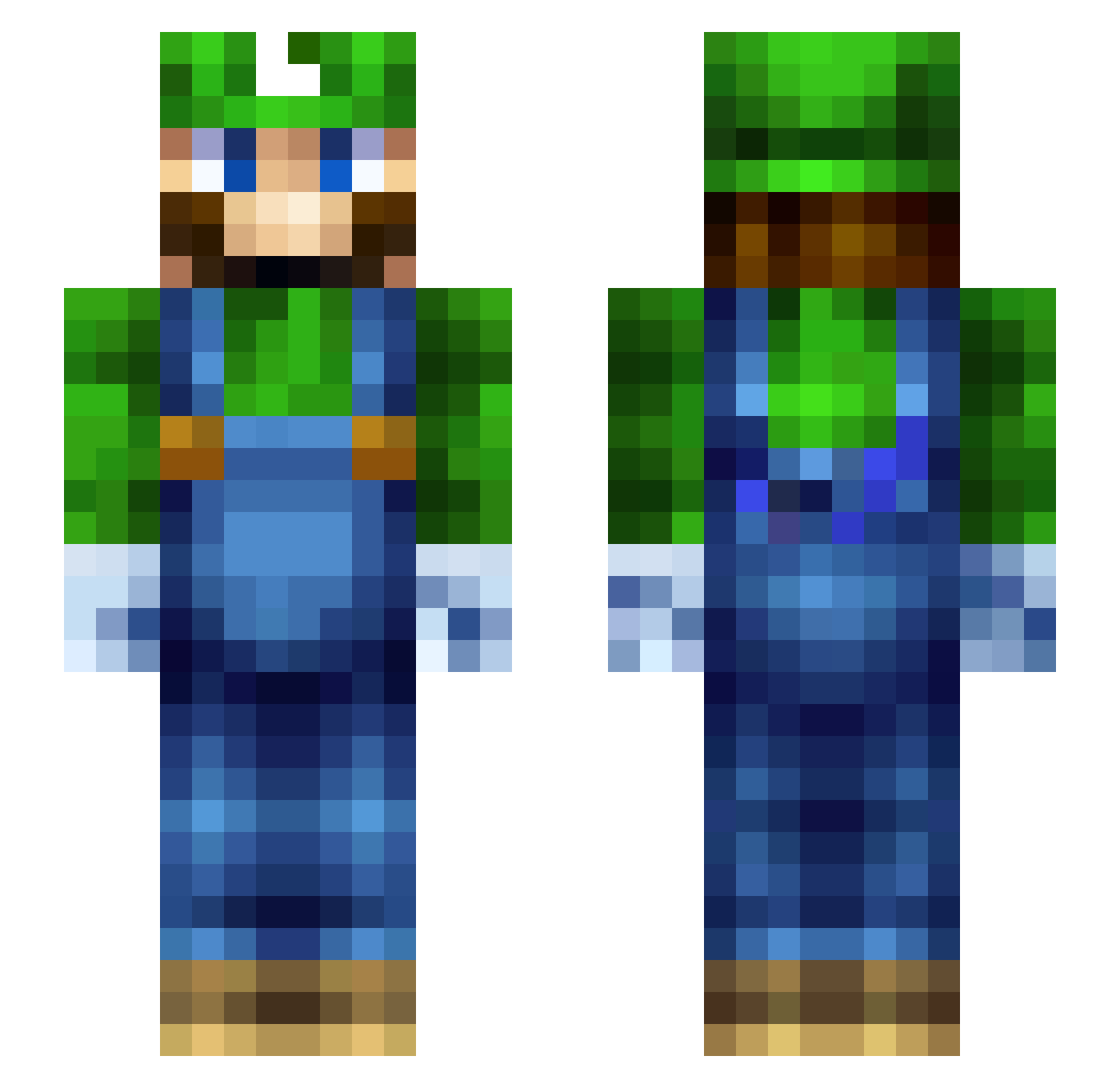 handzy6 Minecraft skin, front and back view