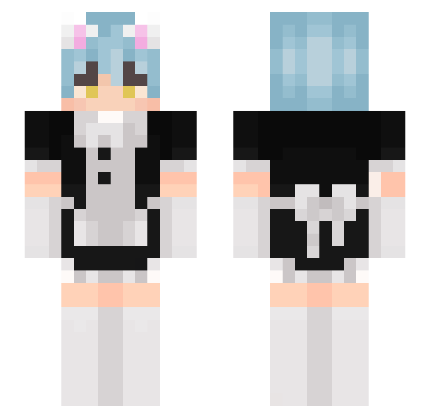 Pyote Minecraft skin, front and back view