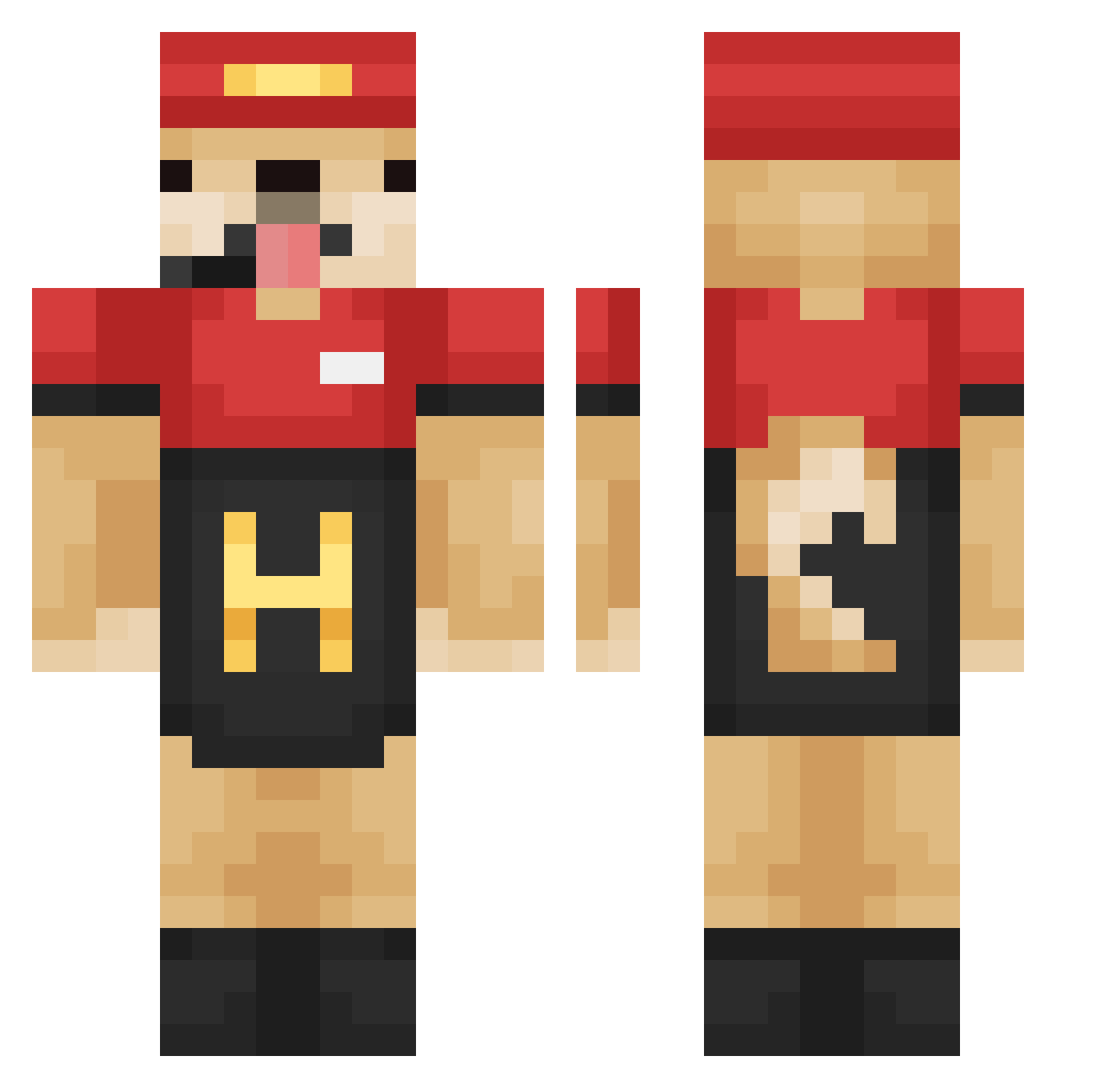 VDOMEGA Minecraft skin, front and back view