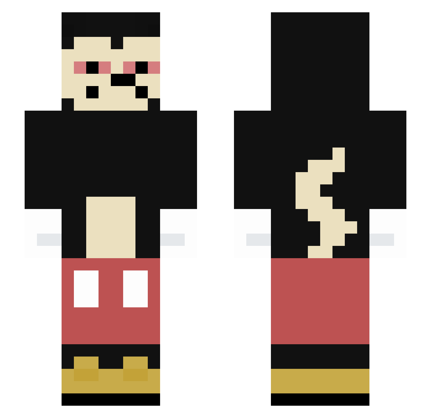 utet Minecraft skin, front and back view