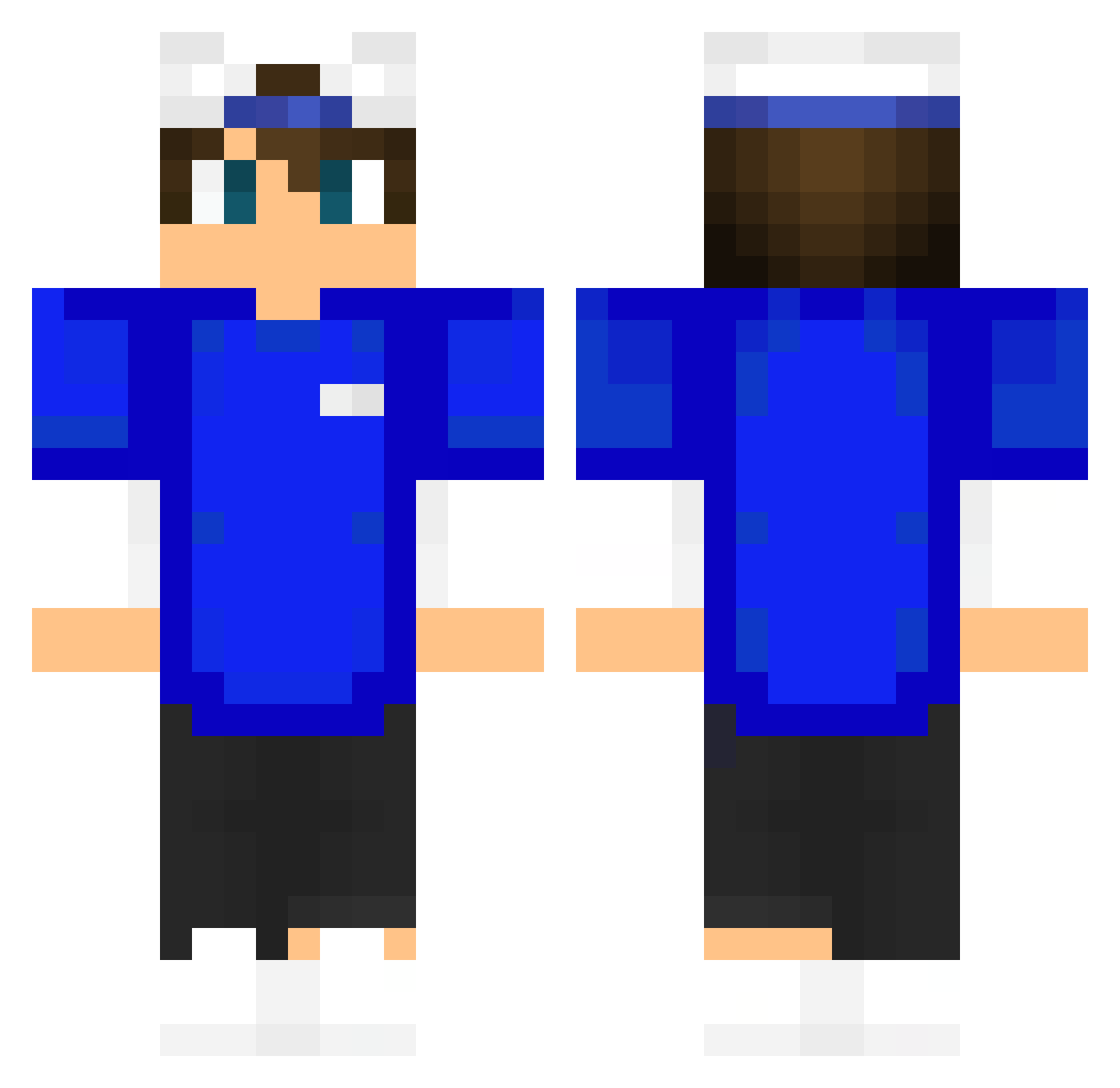 ArcziTV Minecraft skin, front and back view