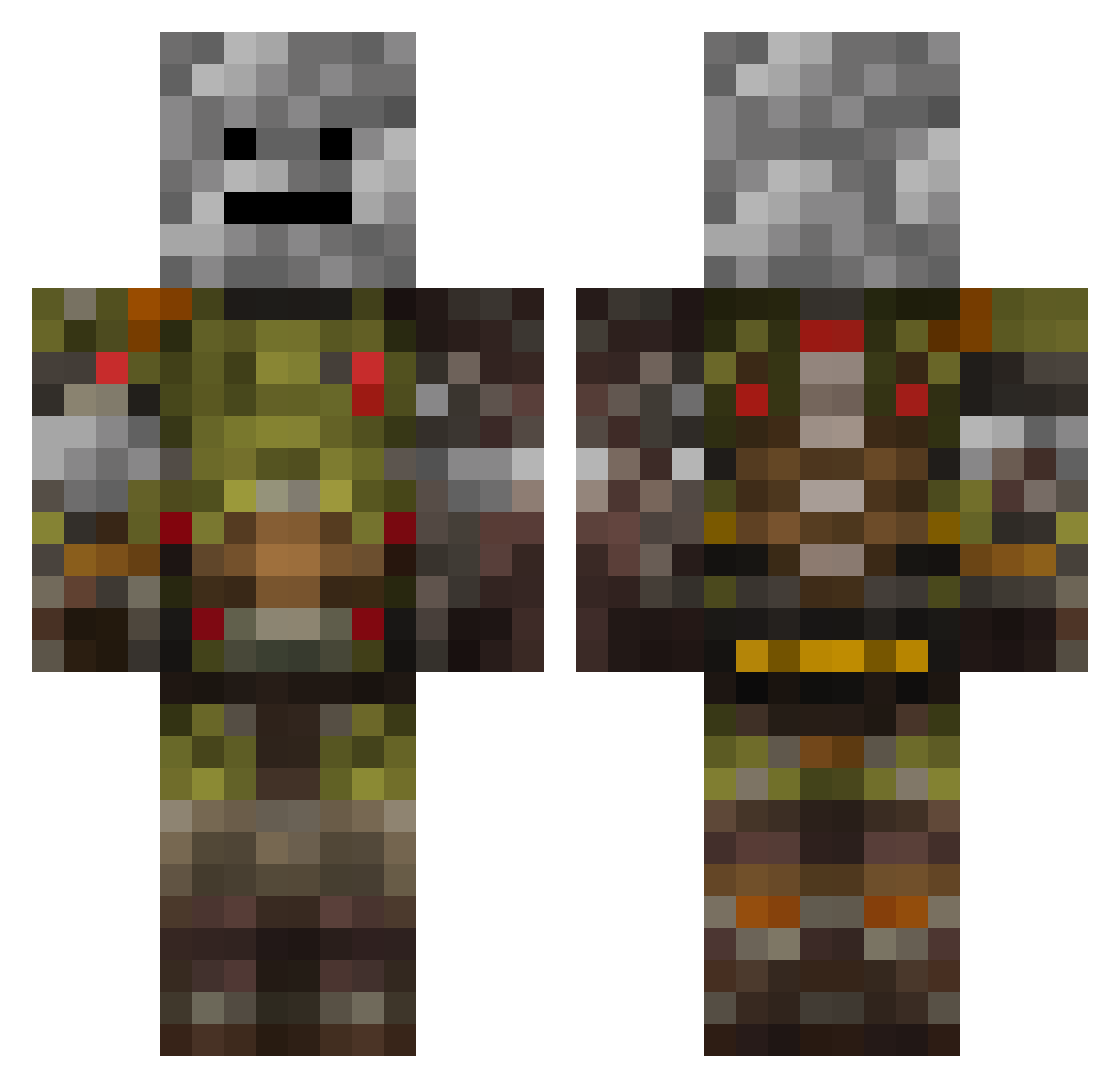 doyhca Minecraft skin, front and back view