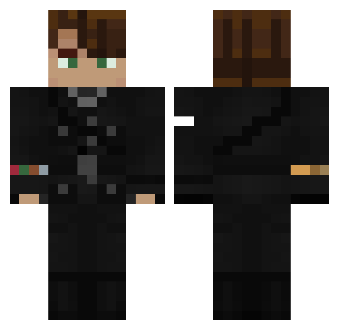 qStoryteller Minecraft skin, front and back view