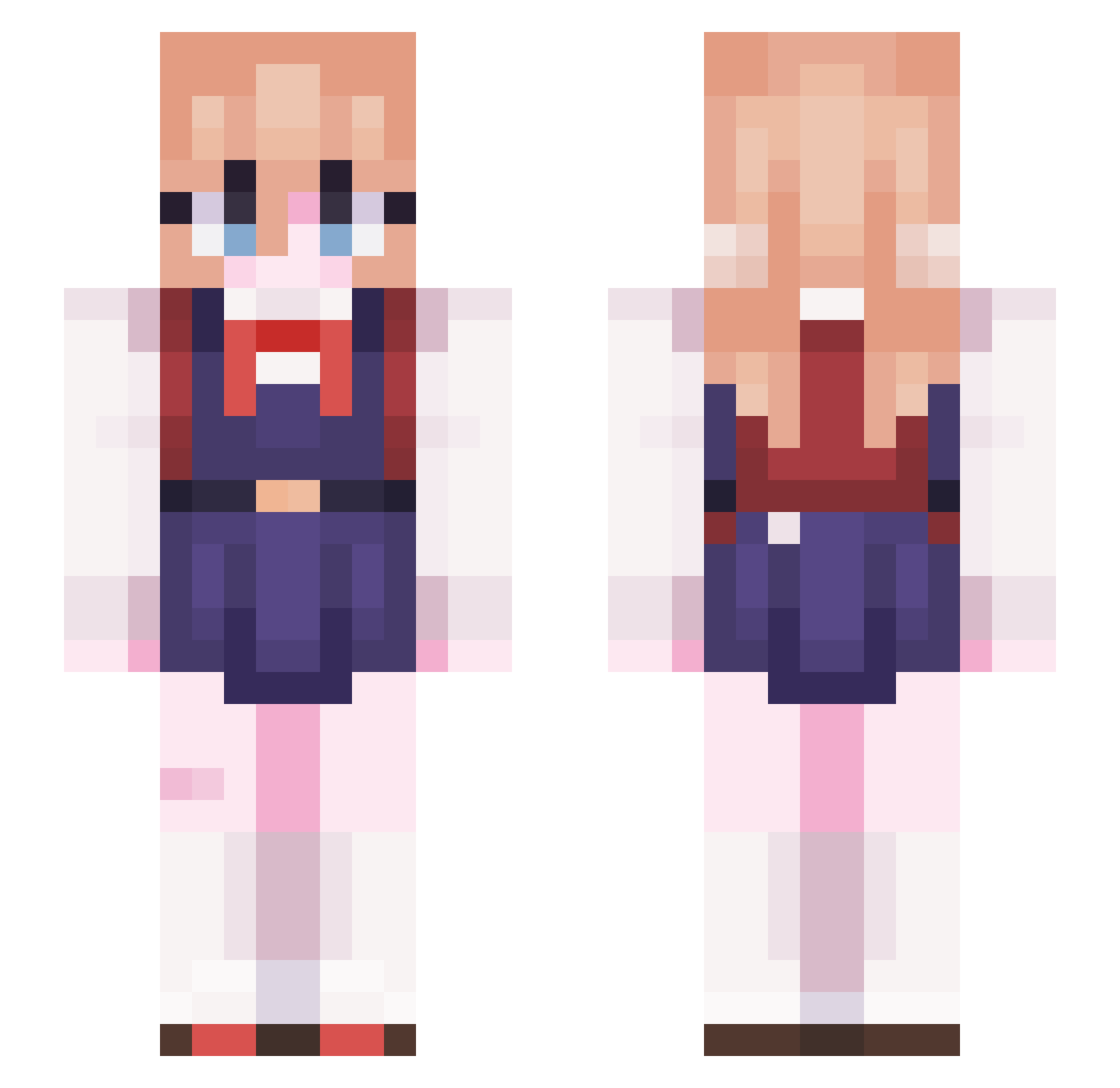 creammilker Minecraft skin, front and back view