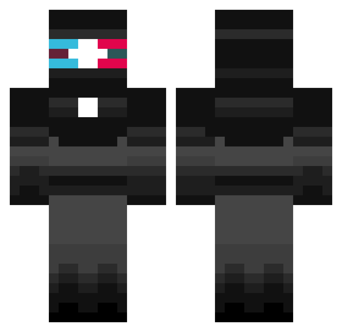 VocableC Minecraft skin, front and back view