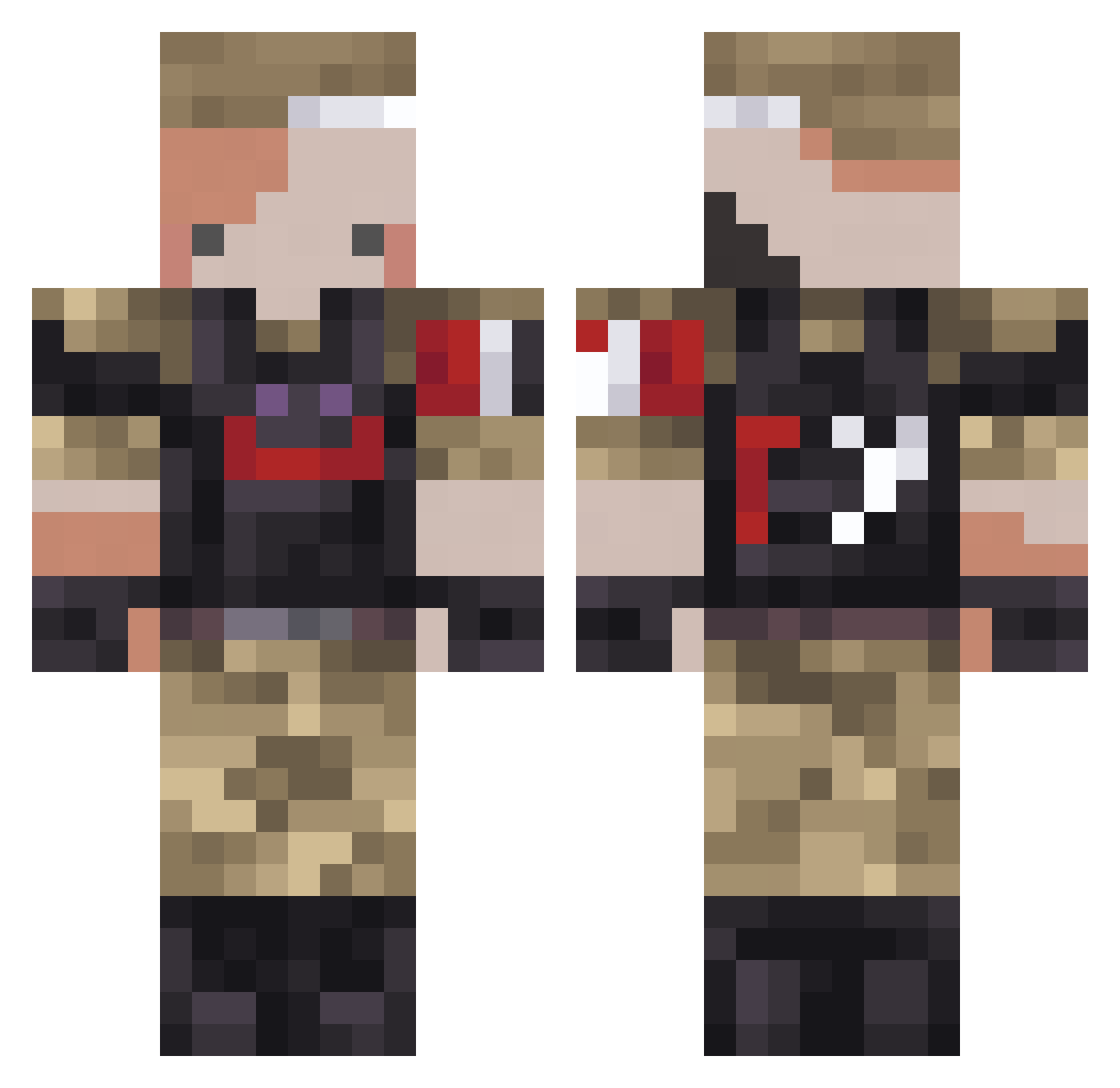 SillyKitty228 Minecraft skin, front and back view
