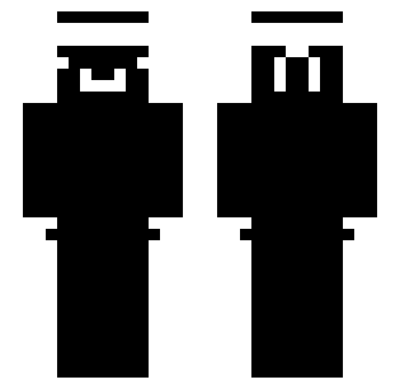 Crypticuh Minecraft skin, front and back view