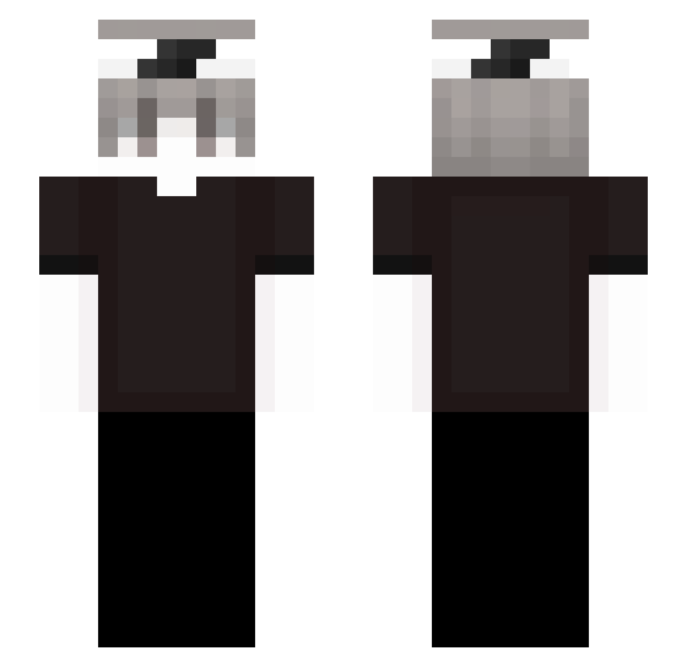 Sv2Wingx8g Minecraft skin, front and back view