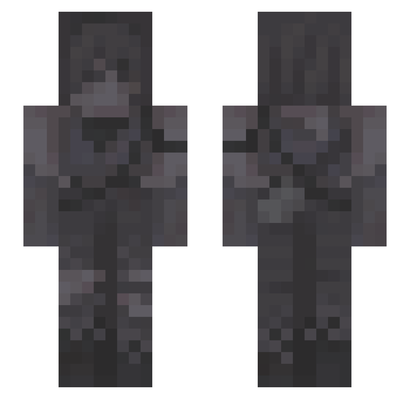 Nuro_0 Minecraft skin, front and back view