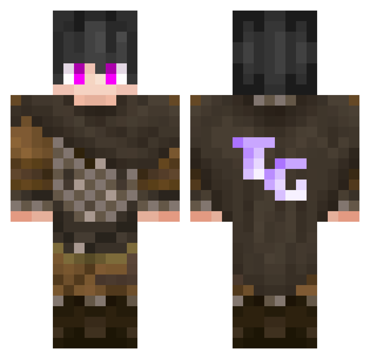TyGeekz Minecraft skin, front and back view