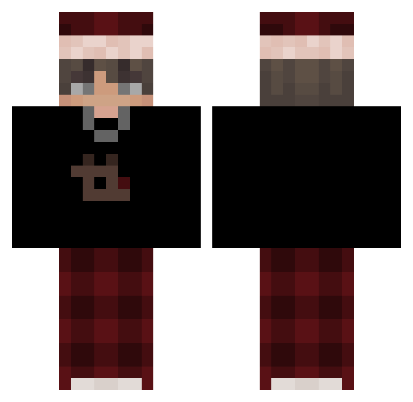 Nibk11 Minecraft skin, front and back view