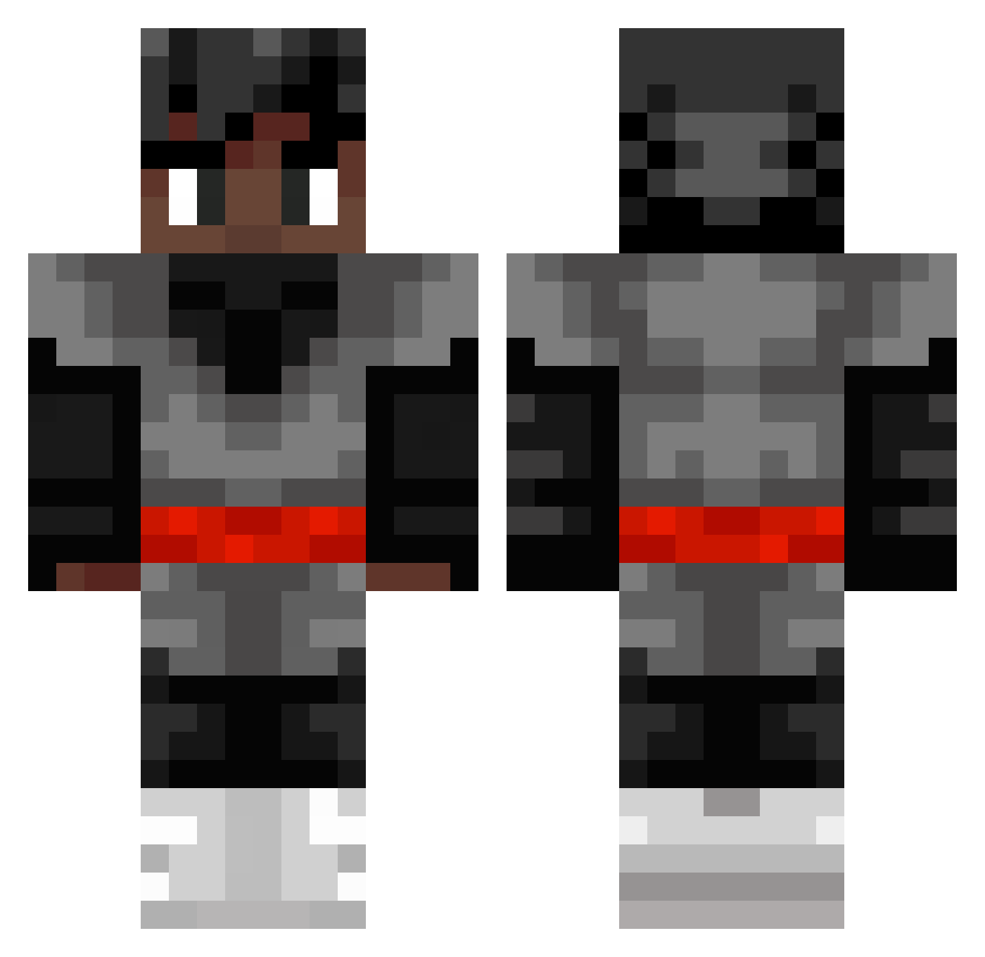 Rapiidx Minecraft skin, front and back view