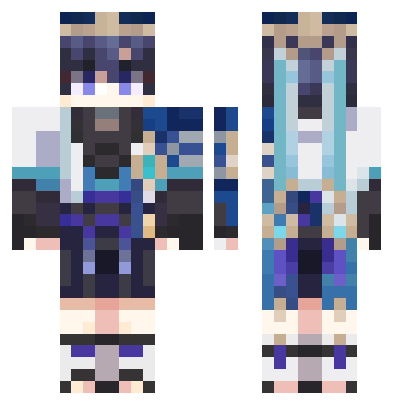 shuuei Minecraft skin, front and back view