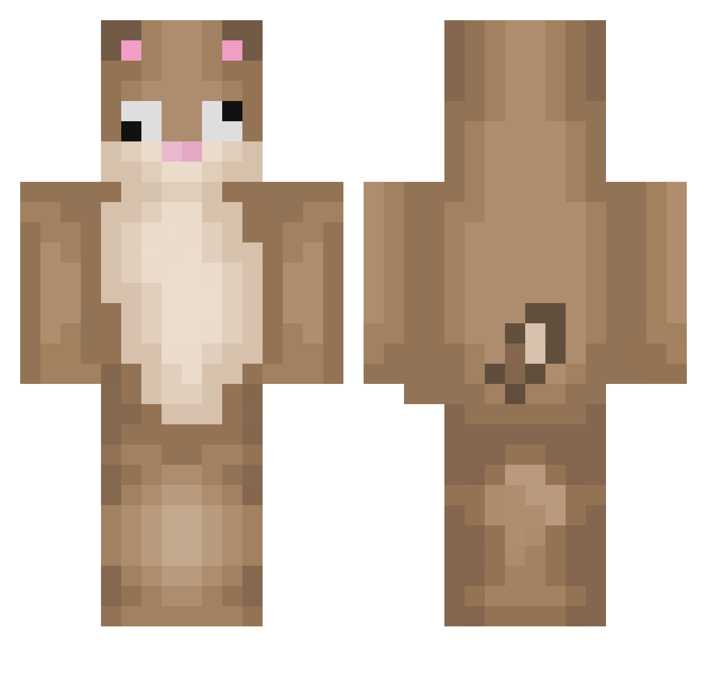 molstgerbil Minecraft skin, front and back view