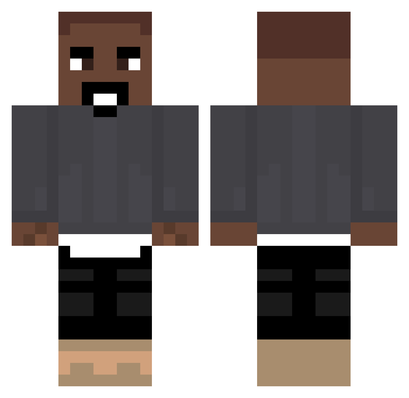 BallWithinSack Minecraft skin, front and back view
