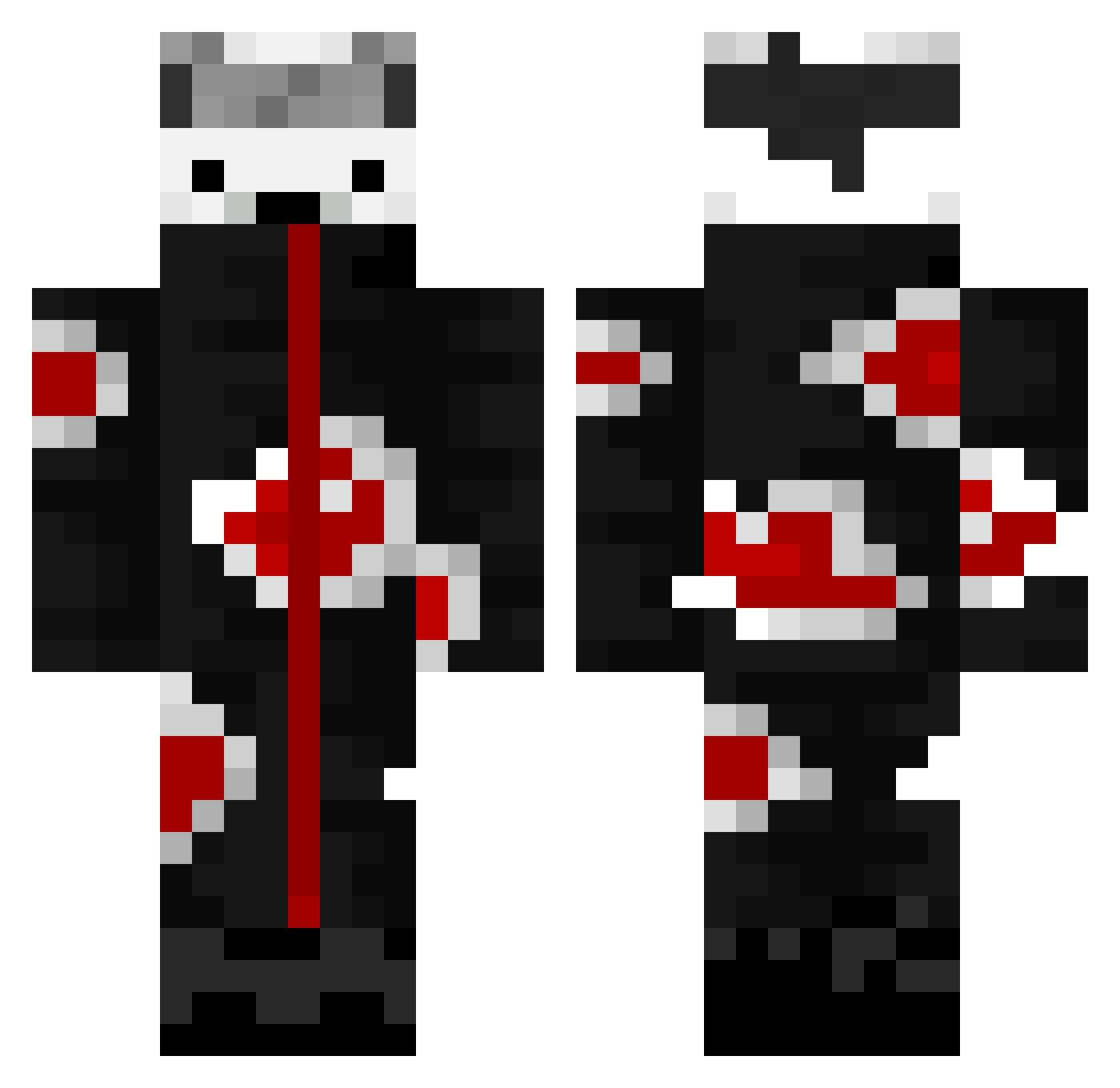 lukedel Minecraft skin, front and back view