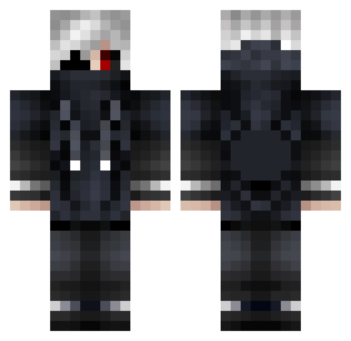 SkyFlyS Minecraft skin, front and back view