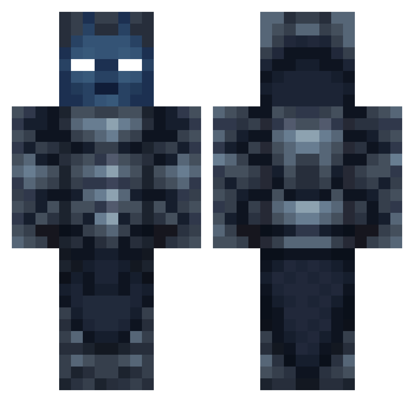 VQRT3X Minecraft skin, front and back view