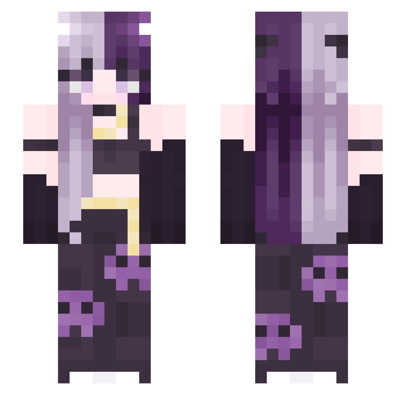 Blue_Bell_Tea Minecraft skin, front and back view