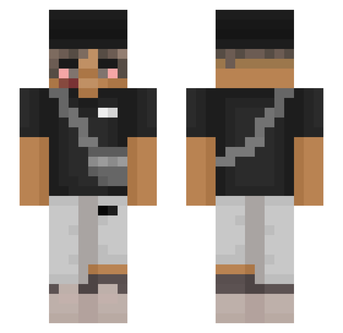 serpn Minecraft skin, front and back view