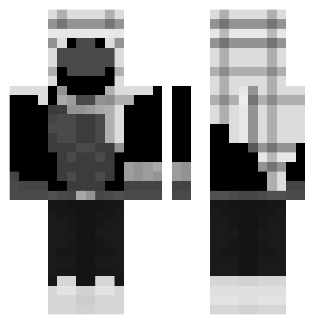 wywalaj Minecraft skin, front and back view