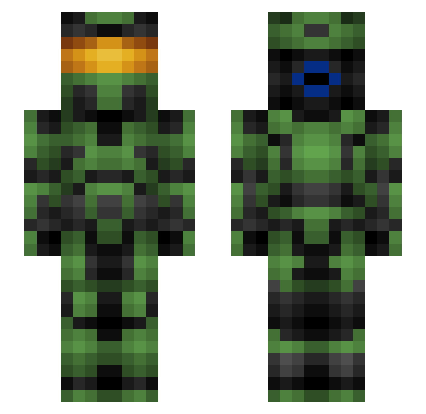 player535 Minecraft skin, front and back view