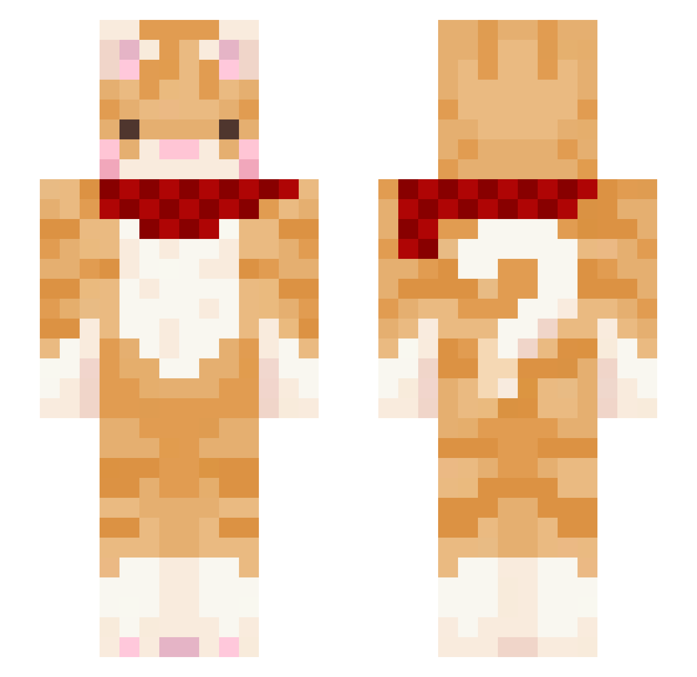 Bongoneko Minecraft skin, front and back view