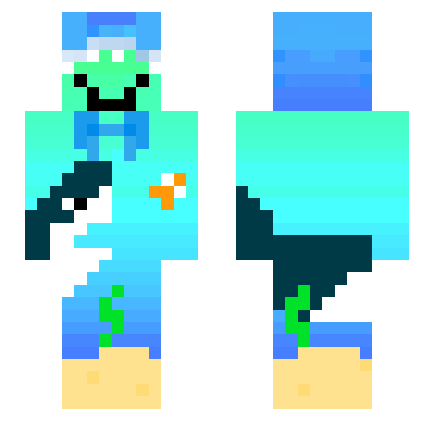 yMugm_ Minecraft skin, front and back view