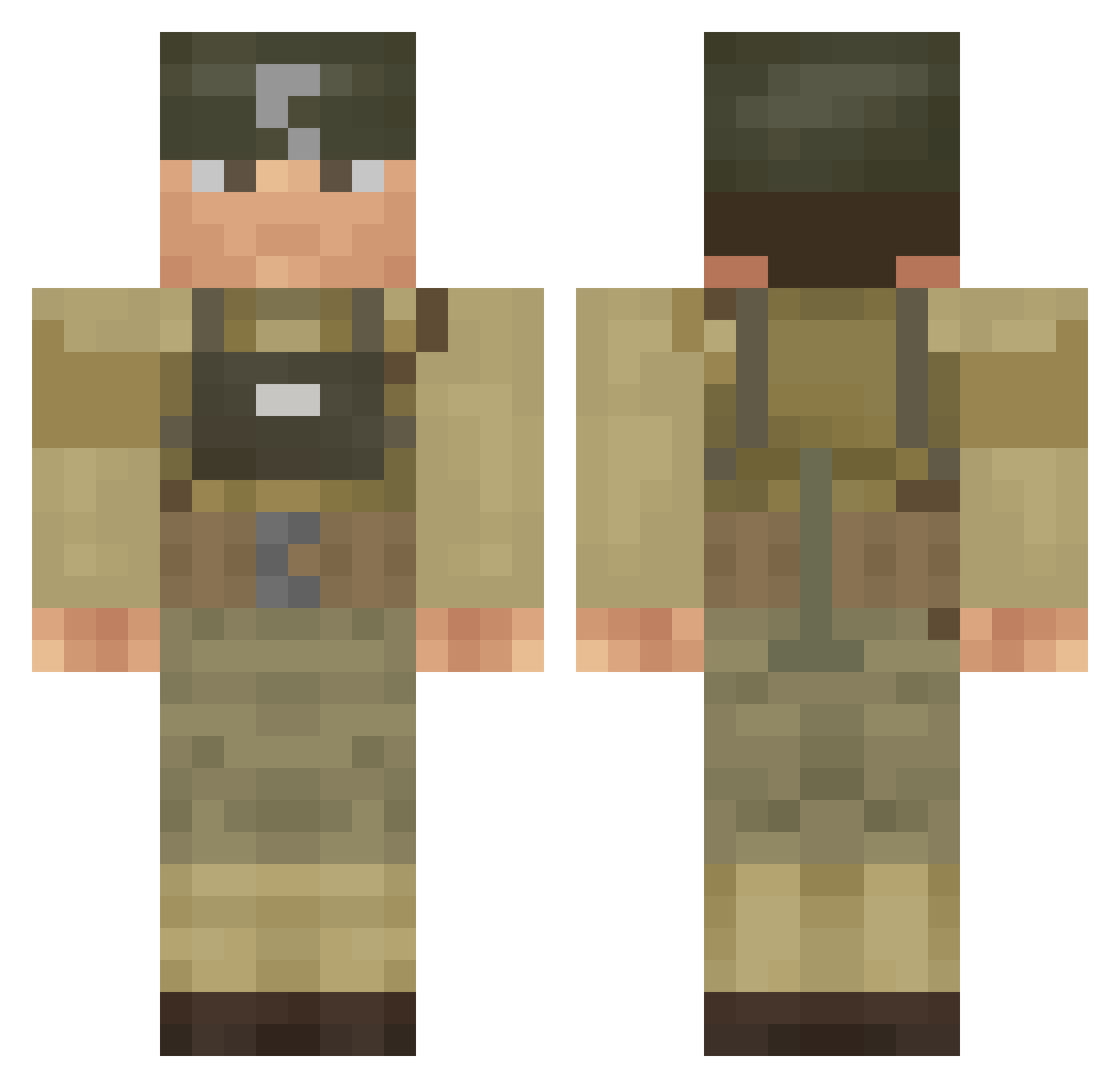 JoDeKX Minecraft skin, front and back view