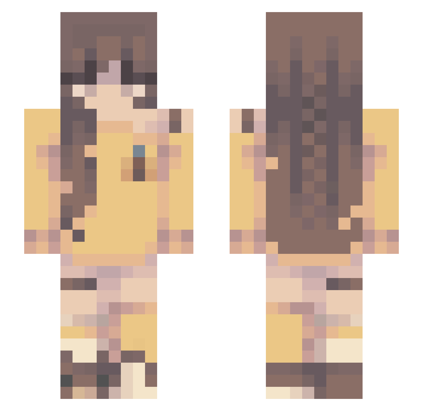 TinyGirl7765 Minecraft skin, front and back view
