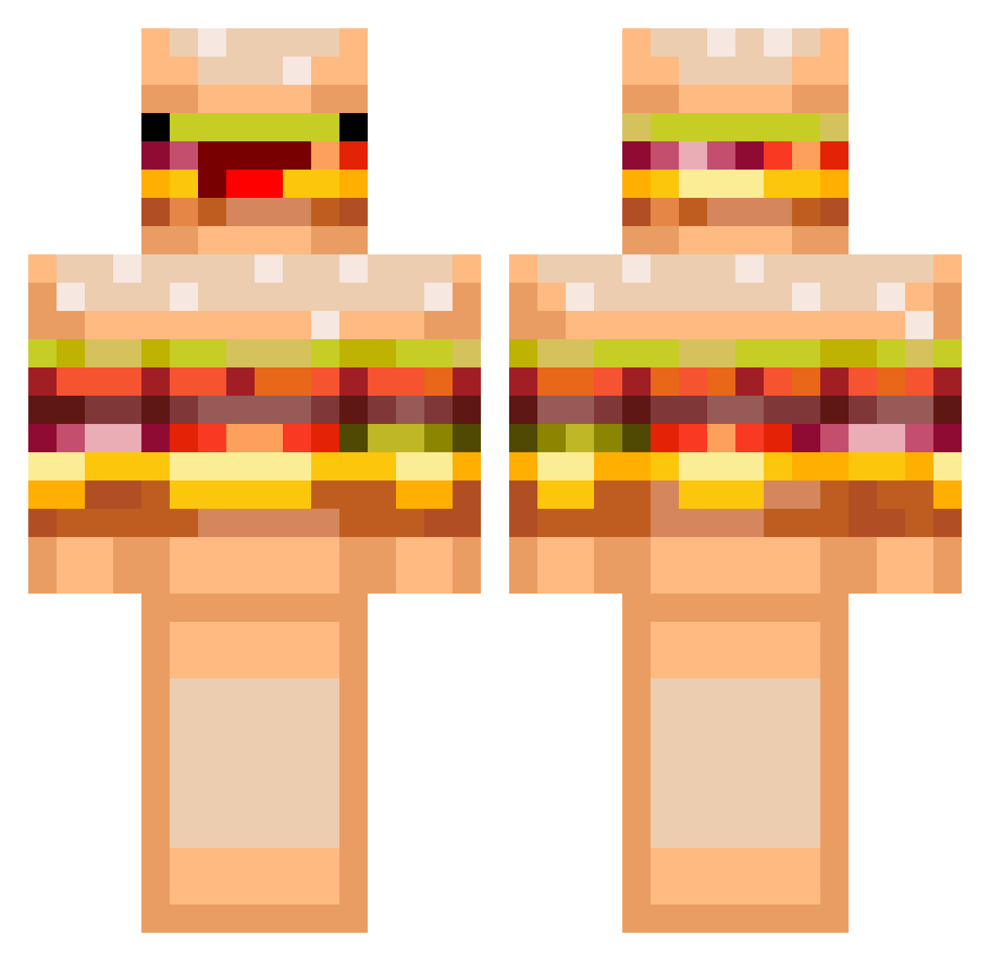 Angebaby Minecraft skin, front and back view