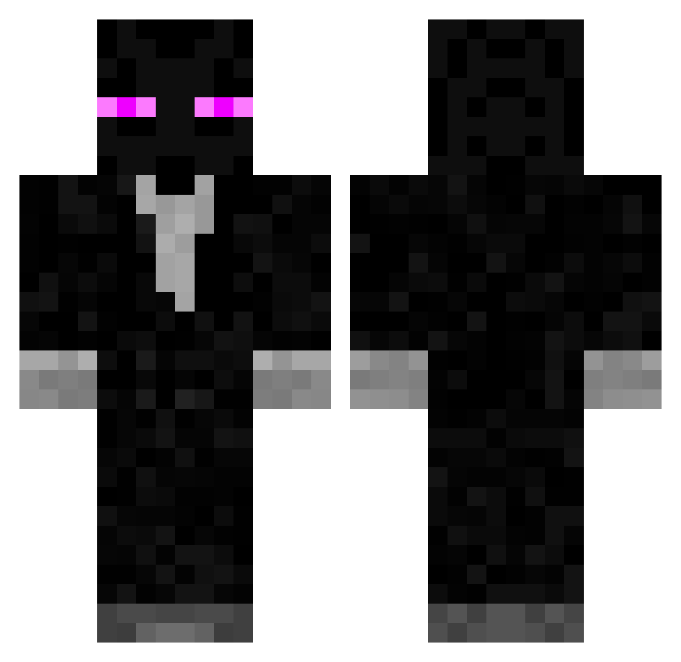 yaburr Minecraft skin, front and back view