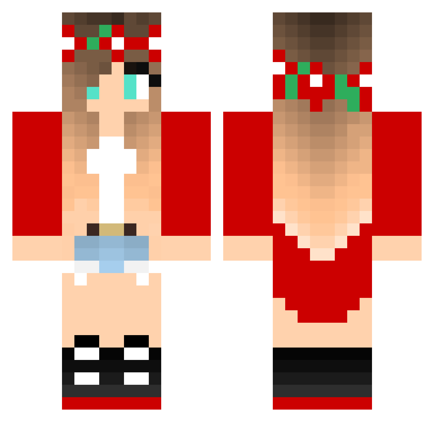 Springy Minecraft skin, front and back view