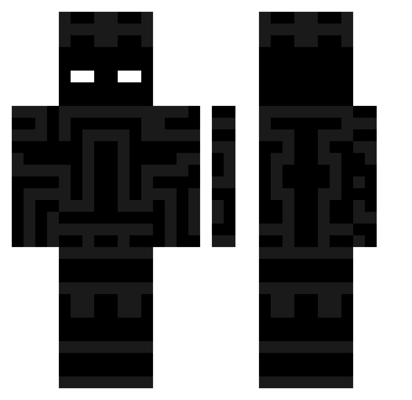 WalkerXY Minecraft skin, front and back view