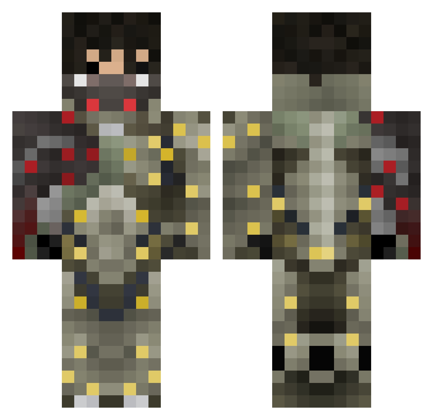 SlAyErOfZoMbIes5 Minecraft skin, front and back view