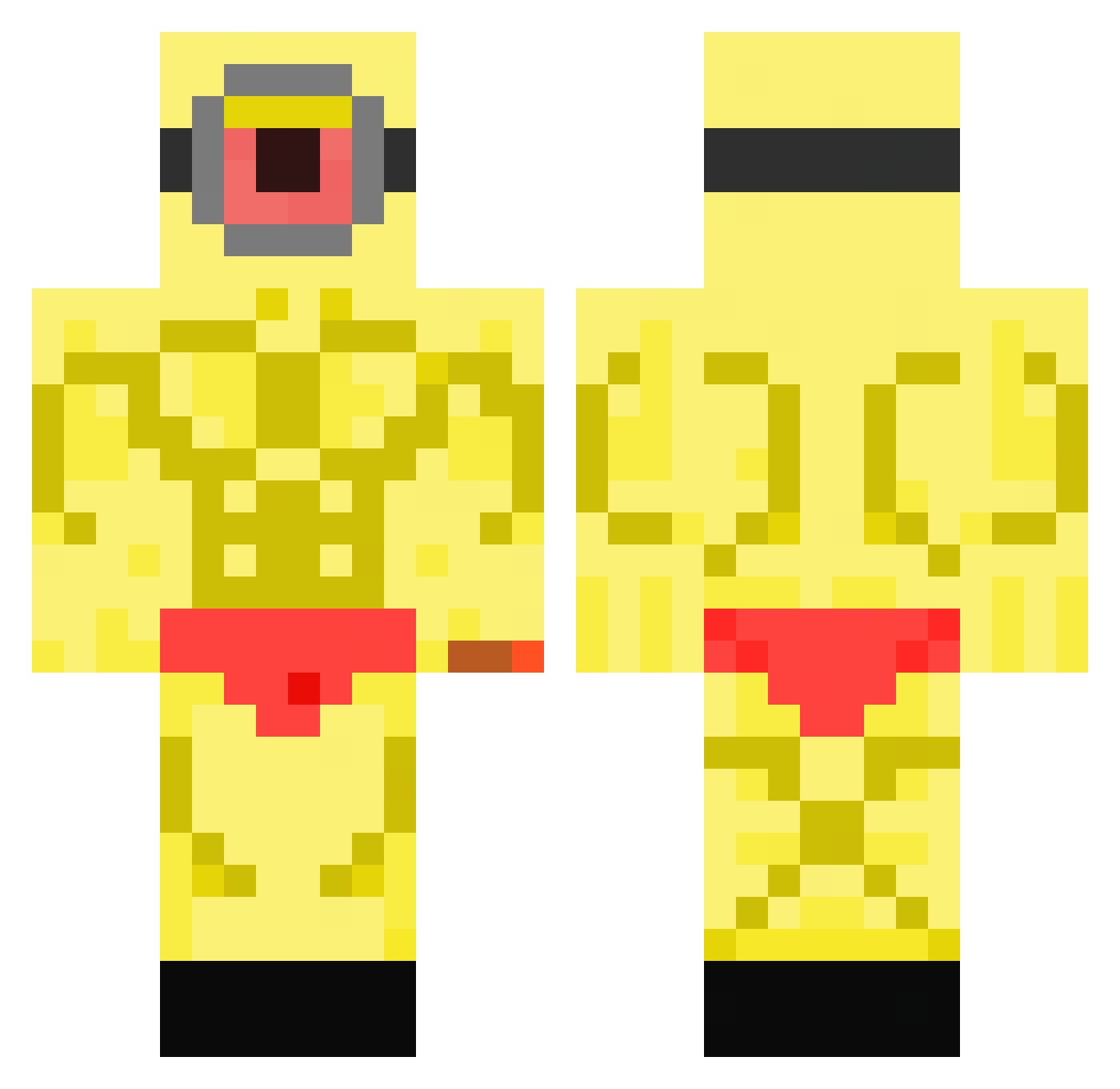 SilverMakelele Minecraft skin, front and back view