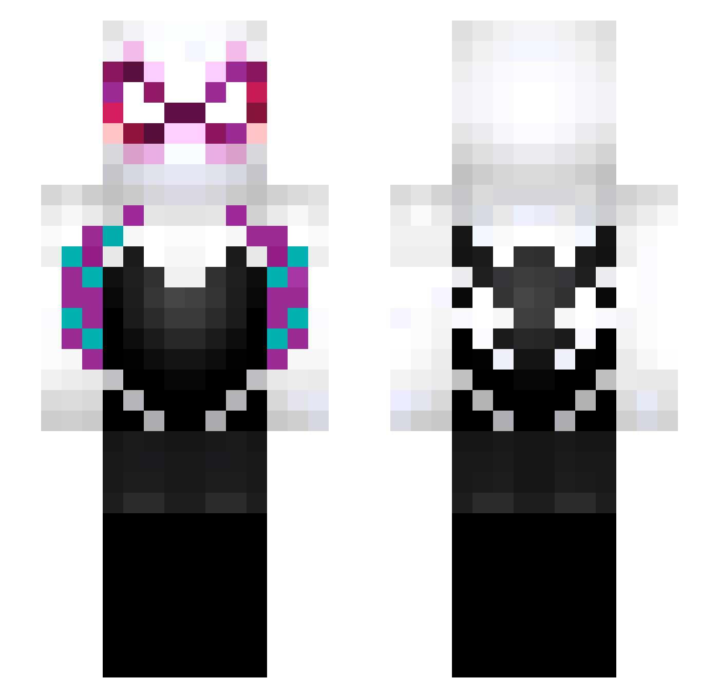Dizastergirl Minecraft skin, front and back view