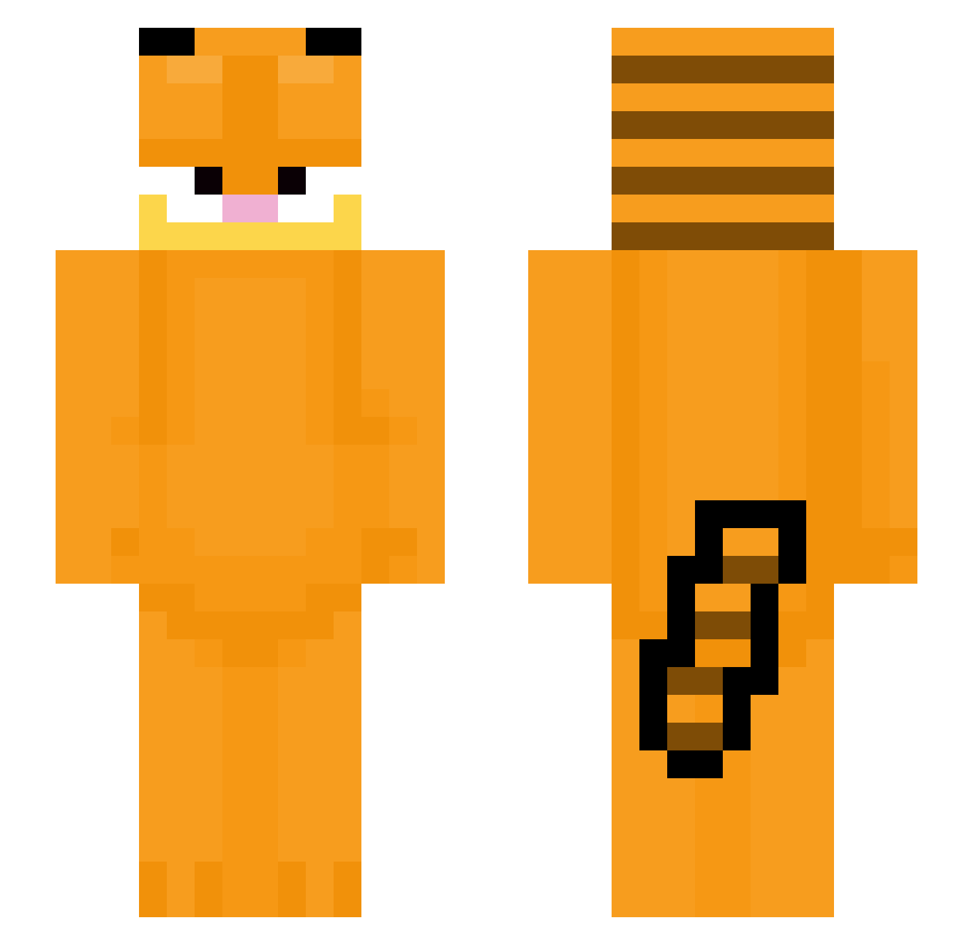 Xzuiik Minecraft skin, front and back view