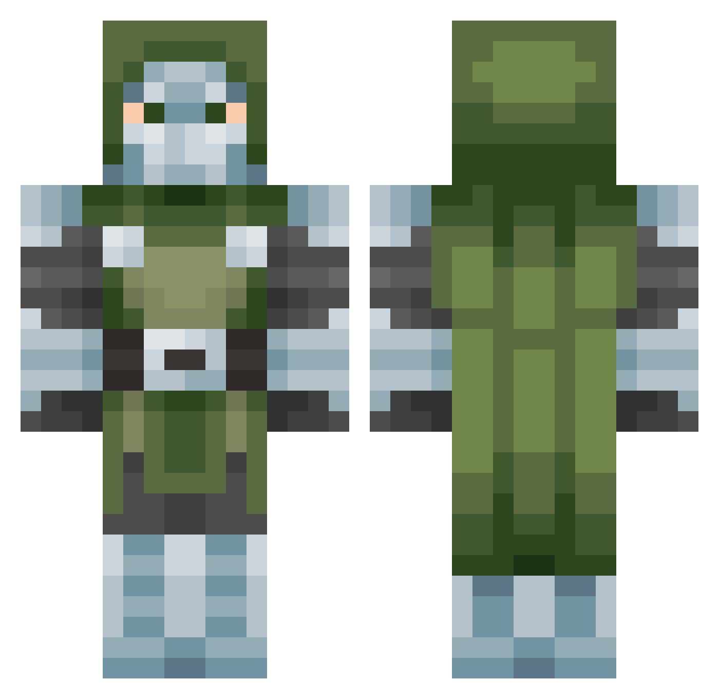 3z3y Minecraft skin, front and back view