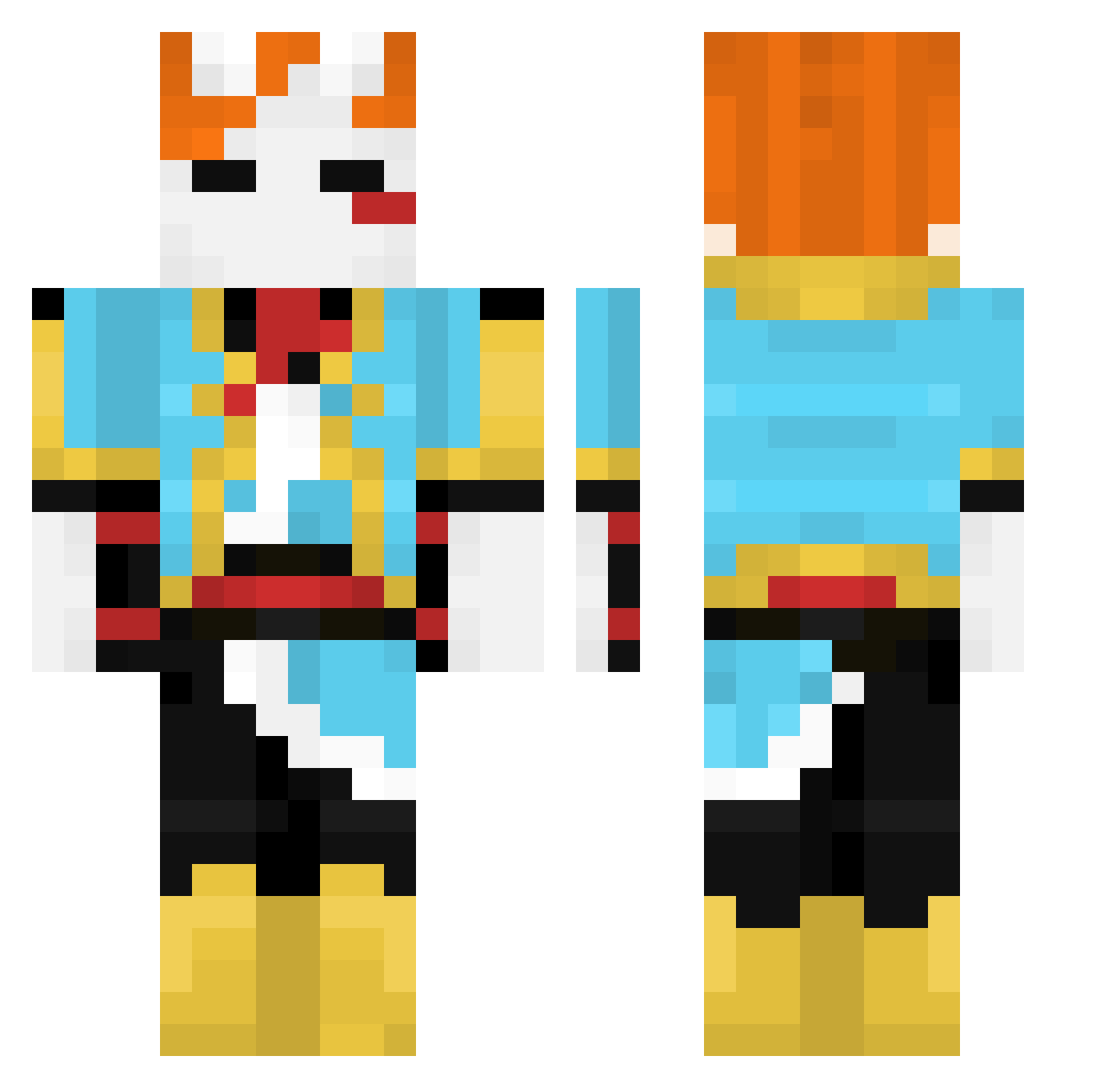 feovii Minecraft skin, front and back view