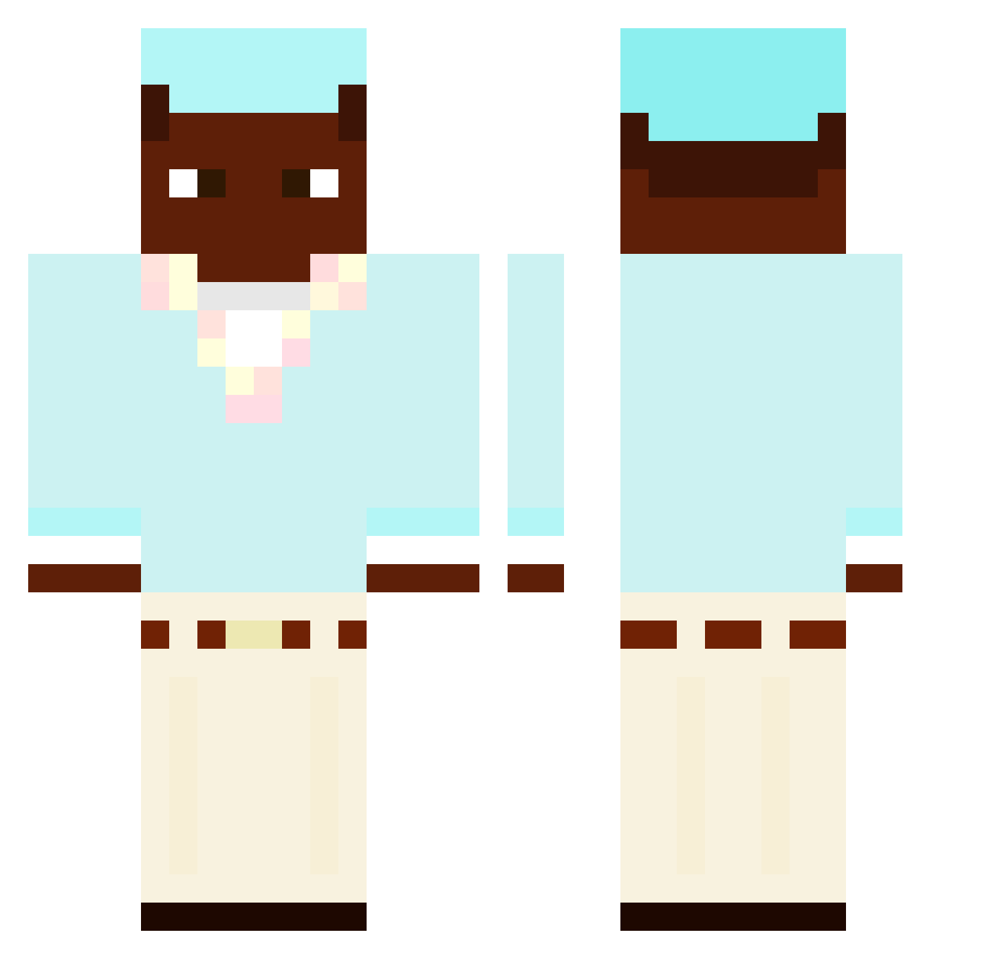 Venom502 Minecraft skin, front and back view