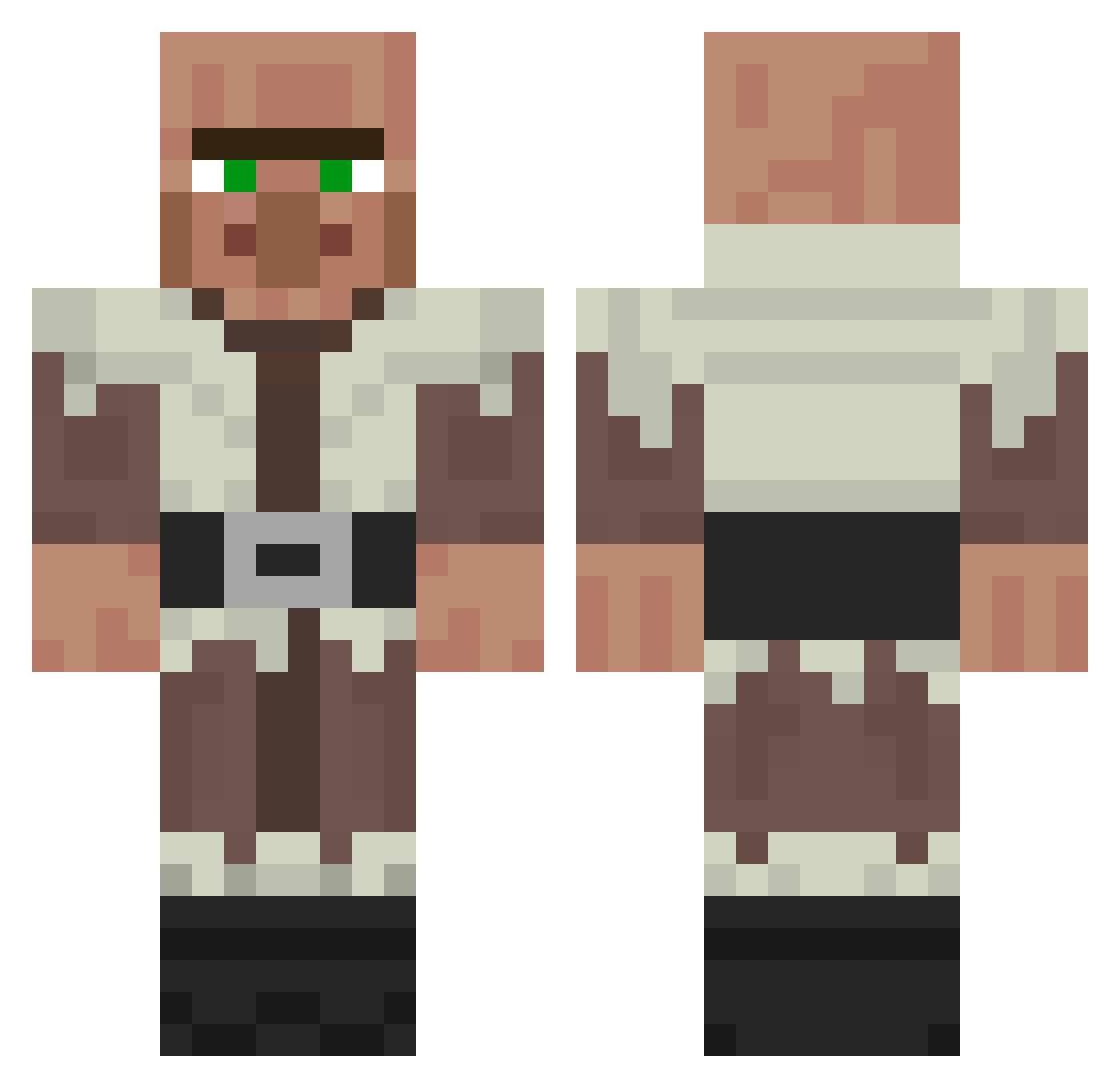 Witttybacon Minecraft skin, front and back view