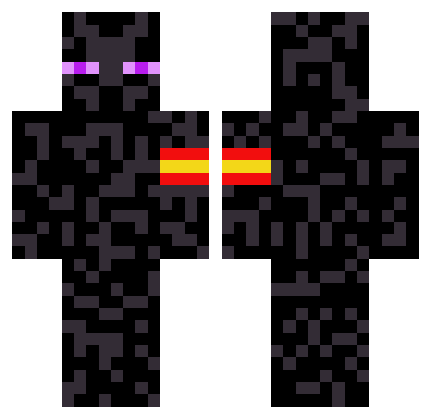 Liebre_Asesino Minecraft skin, front and back view
